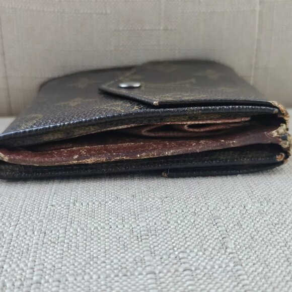 Vintage Louis Vuitton Wallet Brown Card Holder Trifold Purse Made in France Auth - Picture 9 of 12